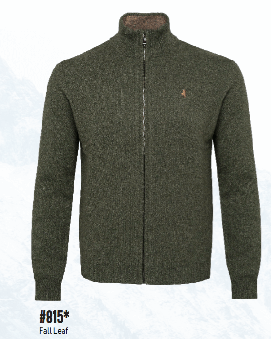 Wool mouline full-zip knit