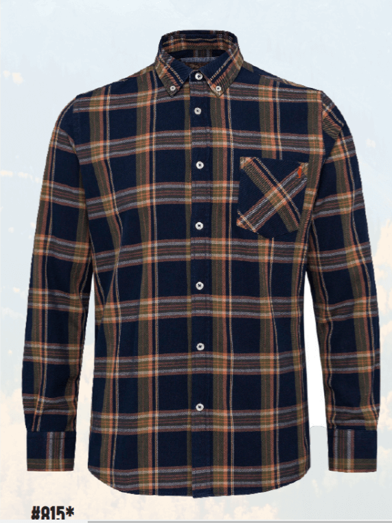 Indigo check shirt pocket