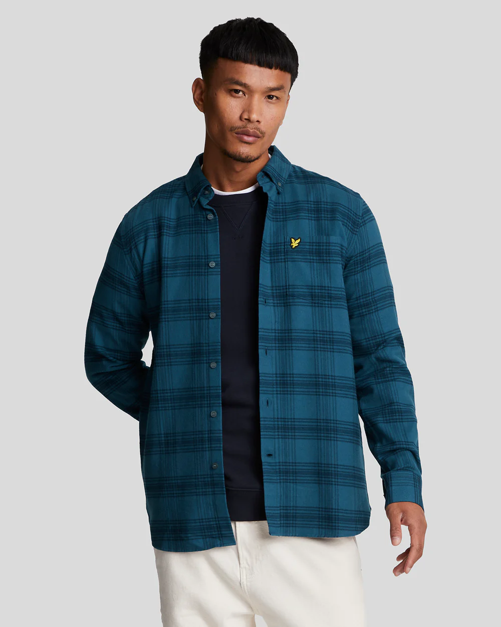 Tonal check flanel shirt